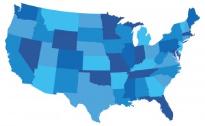 Blue USA State map
